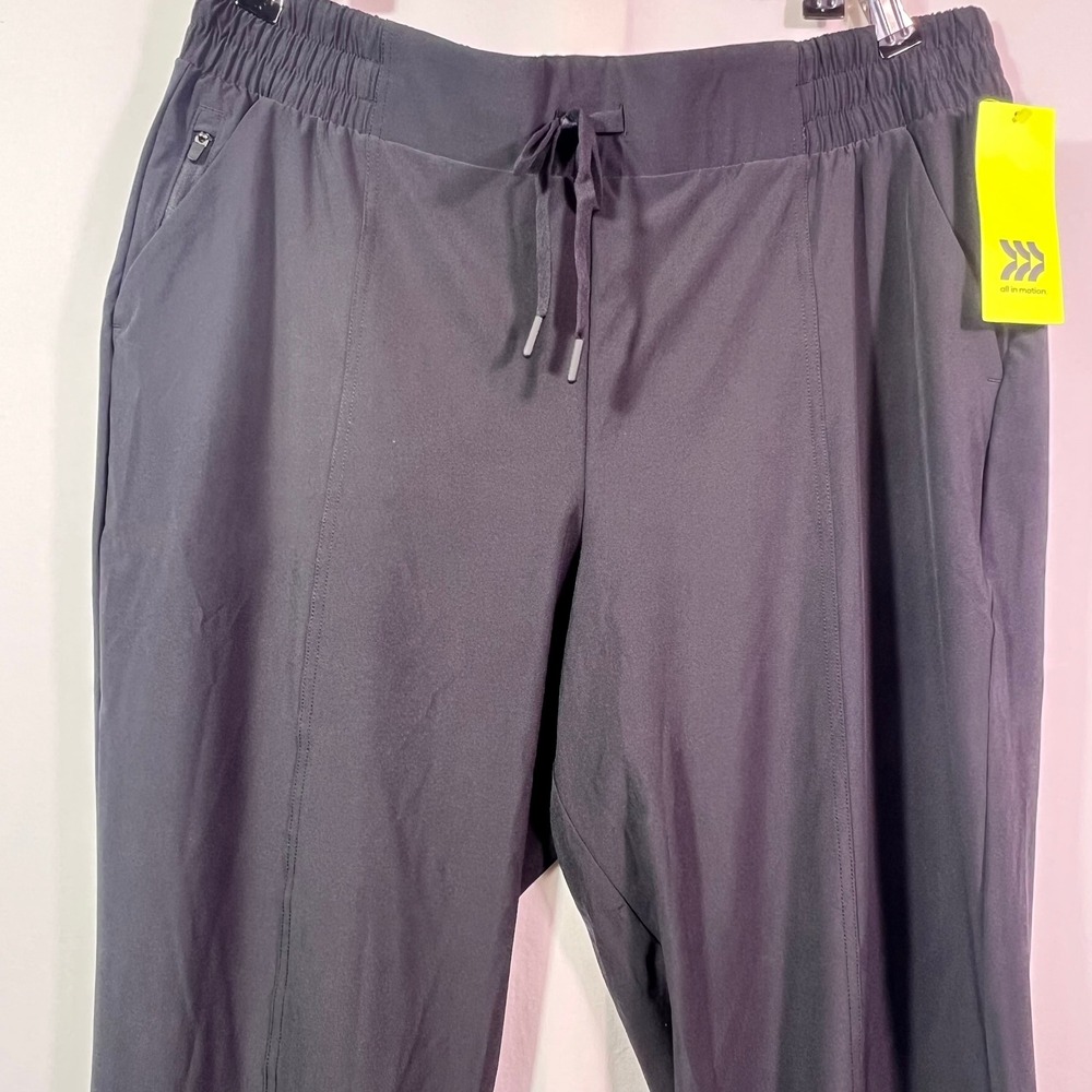All in Motion Womens Active Light Mid Rise Ankle Joggers Black XL Long New - Picture 2 of 7